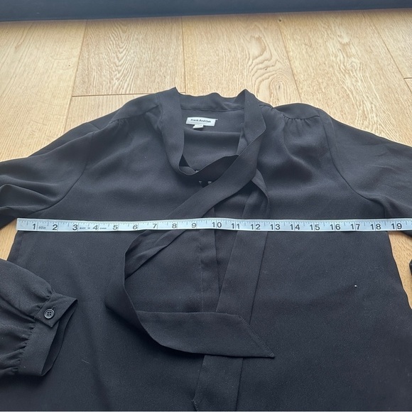 FRANK AND OAK TIE FRONT BLACK  BLOUSE - XS - Picture 8 of 10